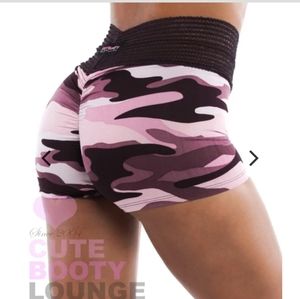 Cute Booty Lounge Pink Camo Shorts